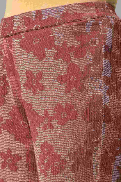Brown Floral Printed kurta With Slim Pants - wforwoman