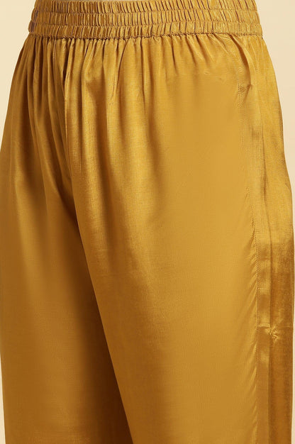 Yellow Embroidered Kurta, Pants And Dupatta Set - wforwoman
