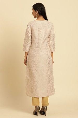 Creame Rayon Dobby Embellished Festive Kurta - wforwoman