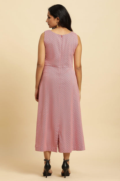 Pink Cotton Dobby Stripe Dress - wforwoman