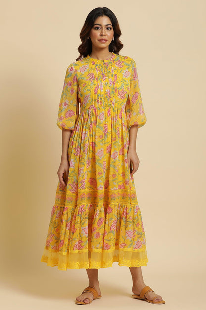 Yellow Chiffon Maxi Dress - wforwoman