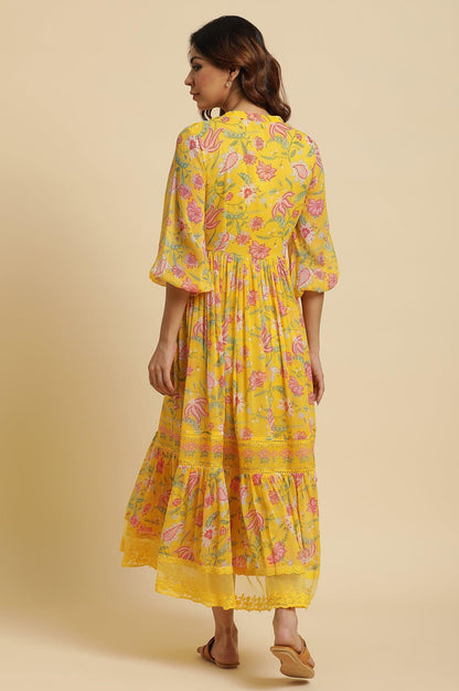 Yellow Chiffon Maxi Dress - wforwoman