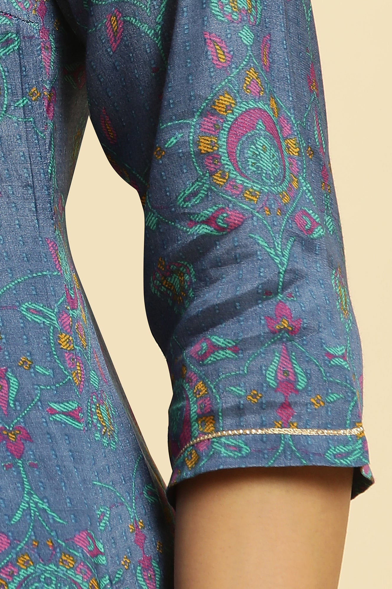 Blue Embroidered Festive Kurta