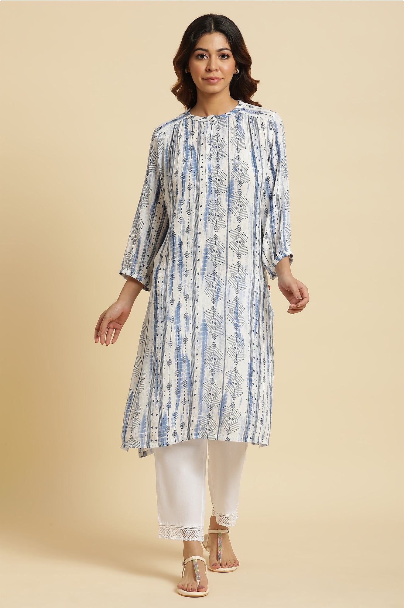 Indigo Blue Abstract Print Kurta