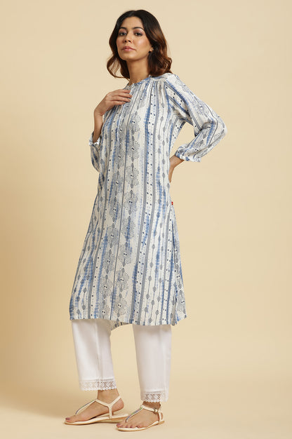 Indigo Blue Abstract Print Kurta