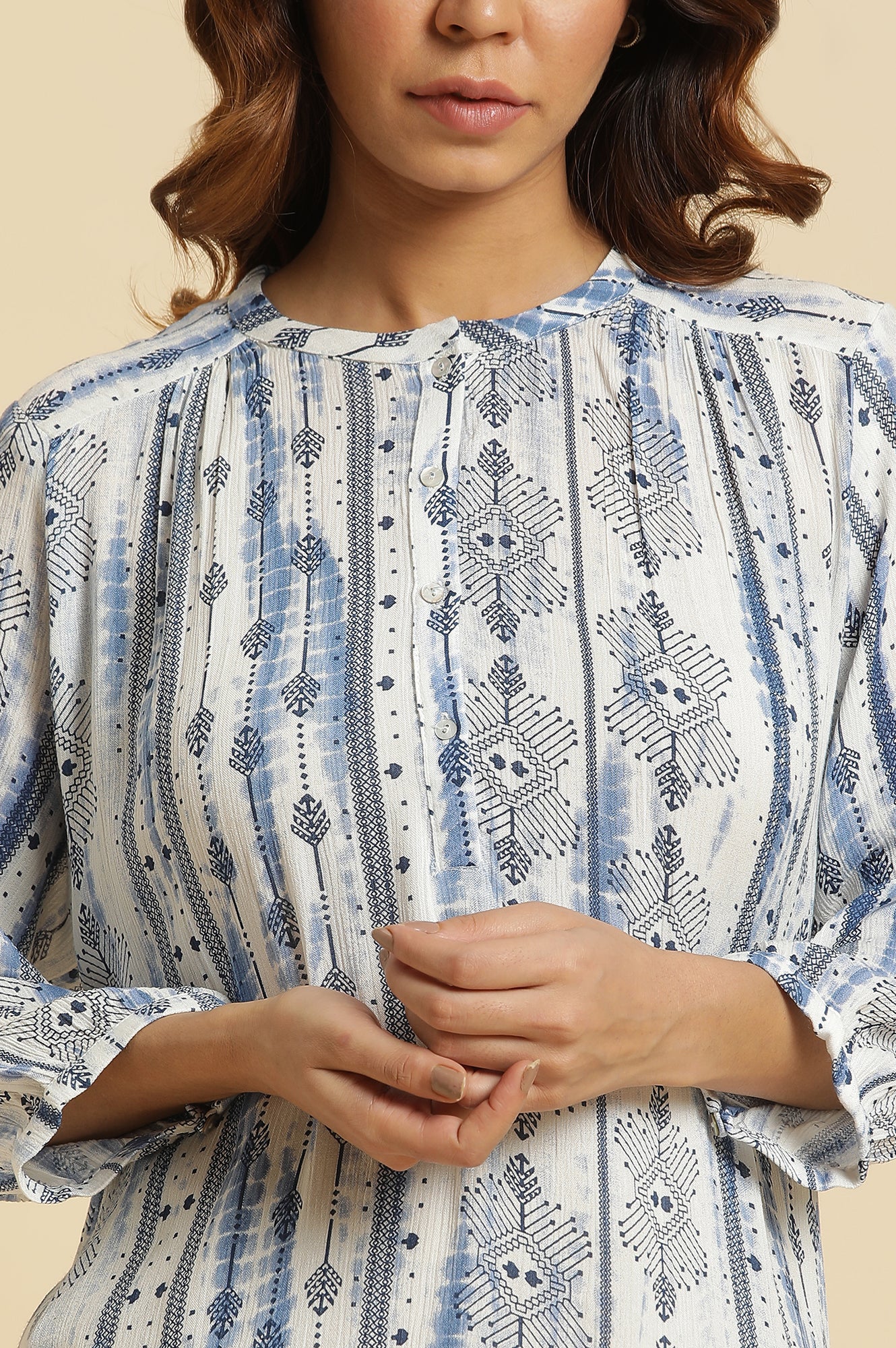 Indigo Blue Abstract Print Kurta