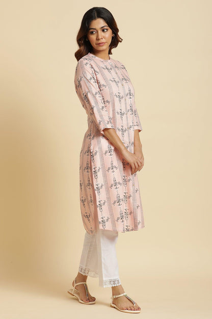 Pink Geometric Print Shirt Kurta - wforwoman