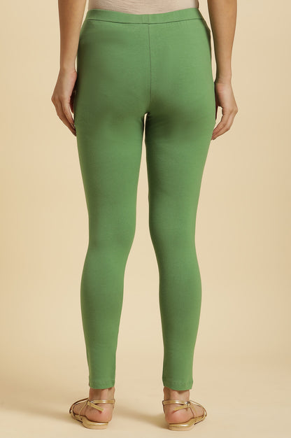 Olive Green Cotton Jersey Lycra Tights