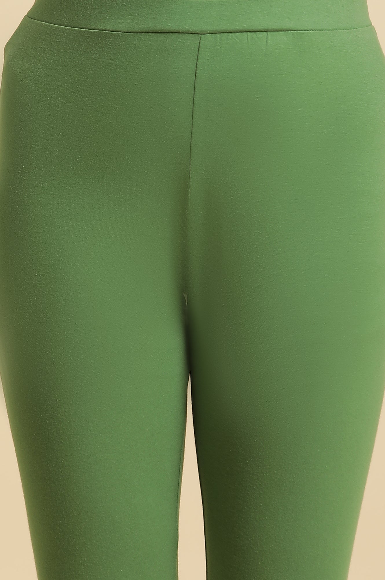 Olive Green Cotton Jersey Lycra Tights