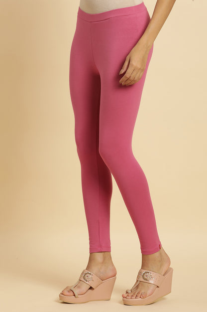 Pink Cotton Jersey Lycra Tights