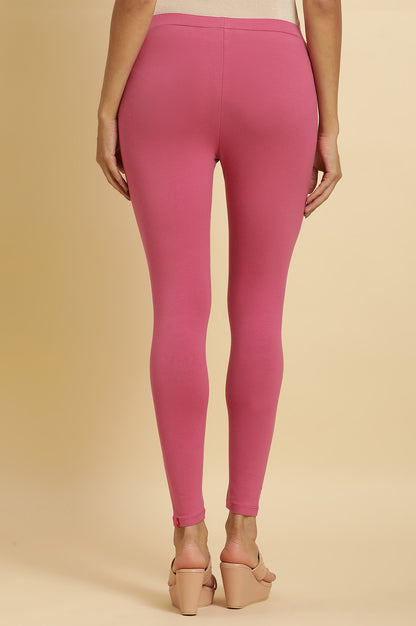 Pink Cotton Jersey Lycra Tights