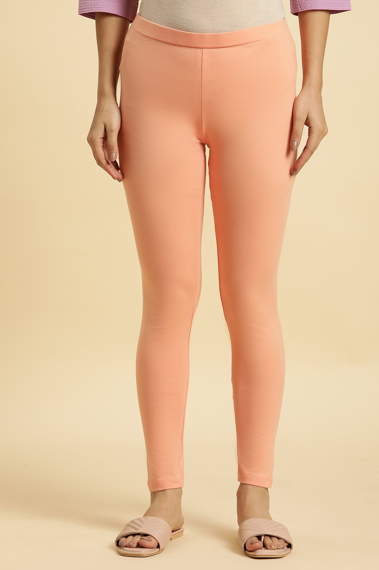 Coral Cotton Jersey Lycra Tights