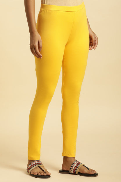 Yellow Cotton Jersey Lycra Tights