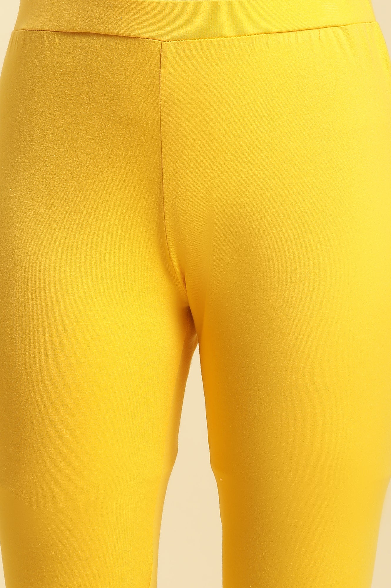 Yellow Cotton Jersey Lycra Tights
