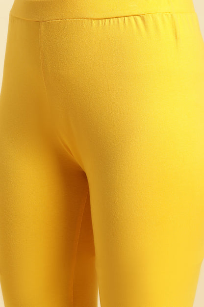 Yellow Cotton Jersey Lycra Tights