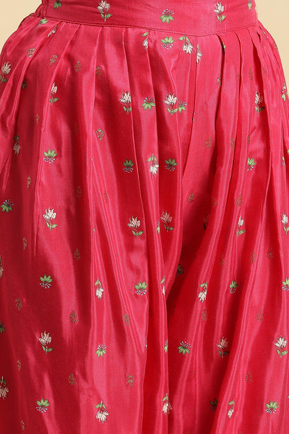 Pink Pleated Floral Printed Salwar Pants - wforwoman