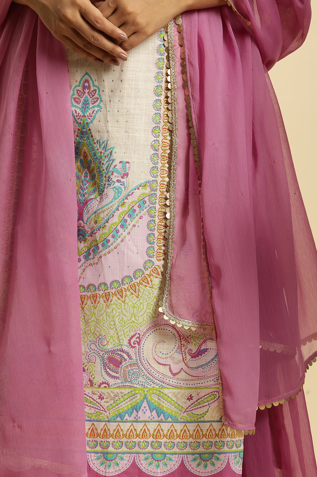 Purple Chiffon Embellished Dupatta