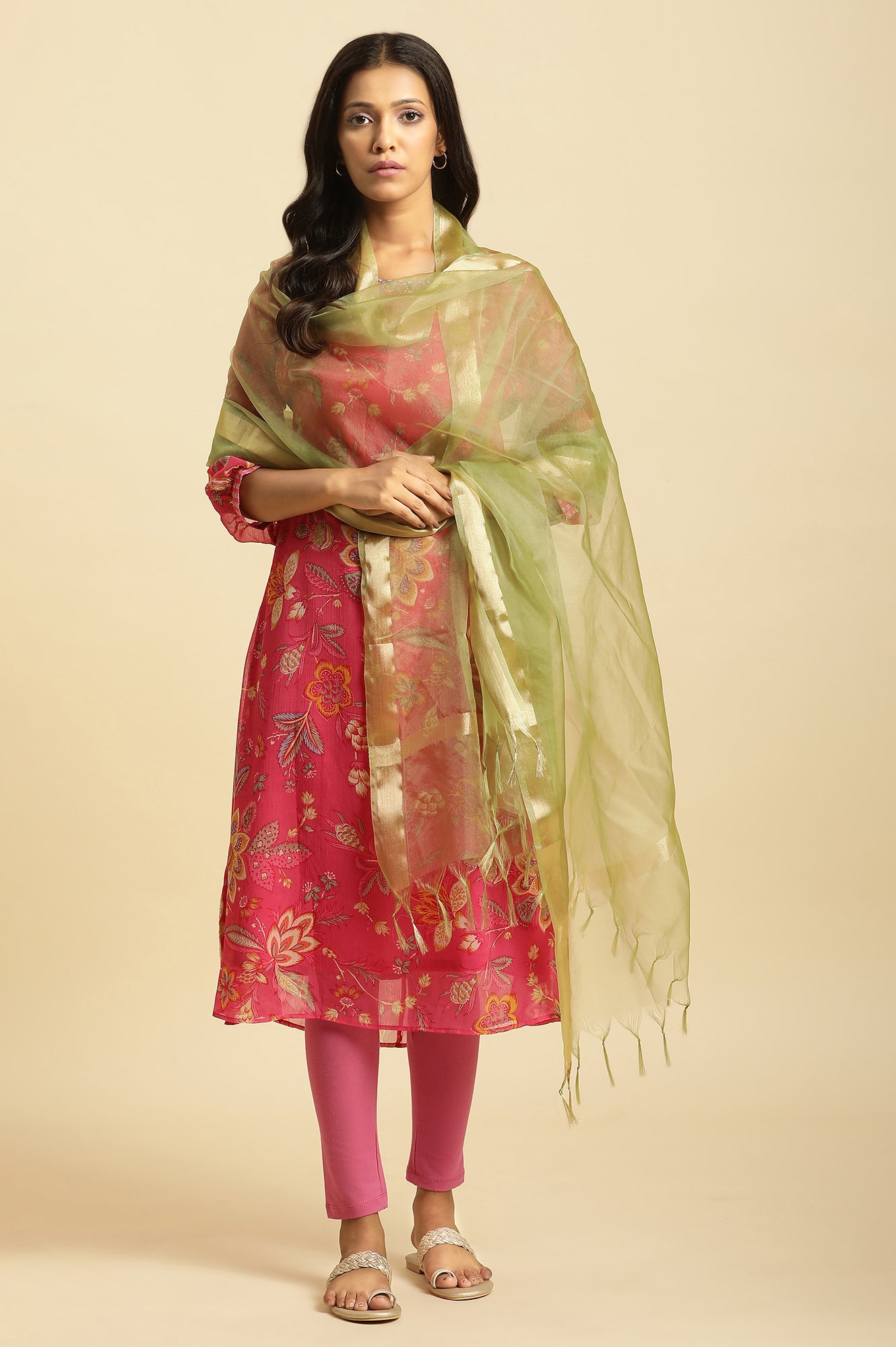 Green Organza Festive Dupatta