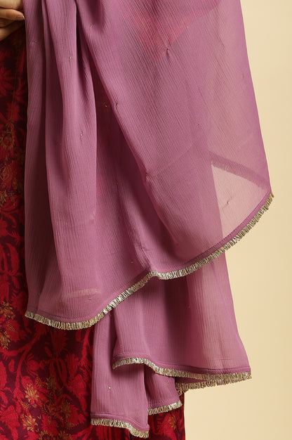 Purple Chiffon Embellished Dupatta