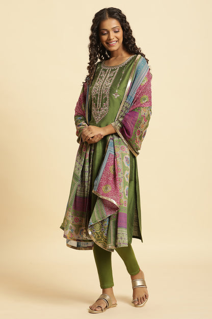 Multi-Coloured Printed Chiffon Dupatta