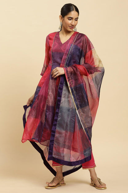 Mutli-Coloured Printed Kota Dupatta - wforwoman