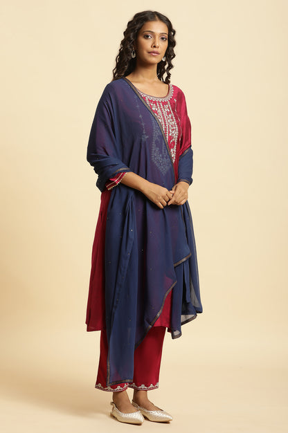 Blue Chiffon Mukaish Dupatta