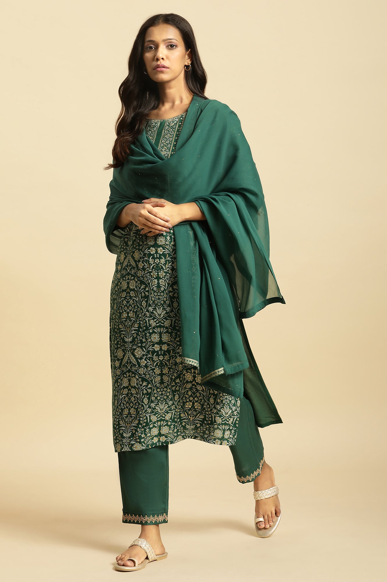 Green Mukesh Chiffon Dupatta