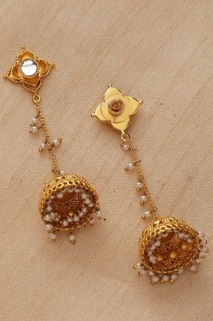 Golden Handcrafted Traditional Jhumkis