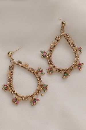 Multi-coloured Beads Festive Dangler Earrings