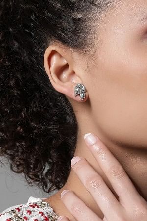 Green Zirconia Studded Party Stud Earrings