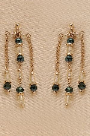 Green Beaded Handcrafted Dangler Earrings