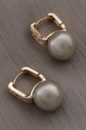 Grey Pearl Stone Studded Hoop Earrings