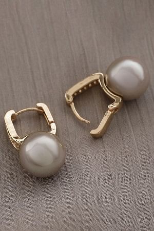 Grey Pearl Stone Studded Hoop Earrings