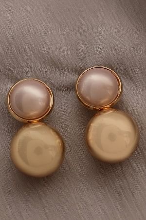 Biege Pearls Handcrafted Drop Earrings