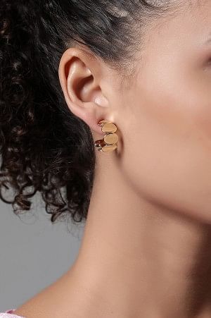 Golden Modern Hoop Earrings