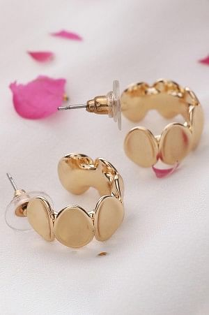 Golden Modern Hoop Earrings