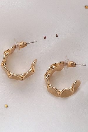 Golden Modern Hoop Earrings