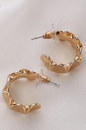 Golden Modern Hoop Earrings