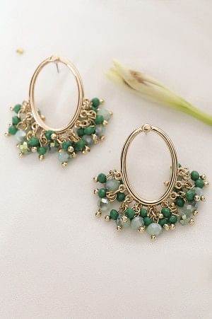 Green Beads Casual Stud Earrings