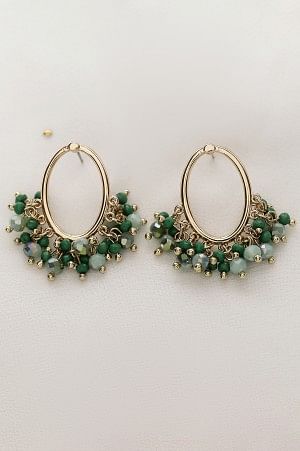 Green Beads Casual Stud Earrings