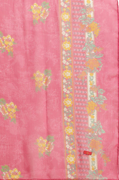 Yellow Floral Printed Kurta, Pants And Pink Dupatta Set - wforwoman