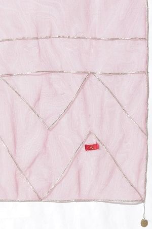 Pink Foil Printed Flared Kurta, Shantung Pants With Gota Patti Dupatta Set