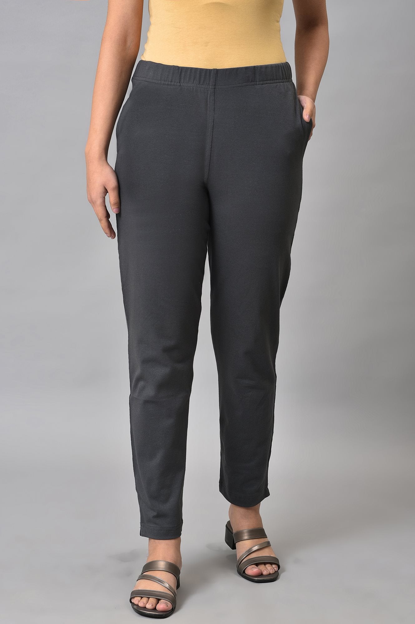 Grey Cotton Jersey Pants