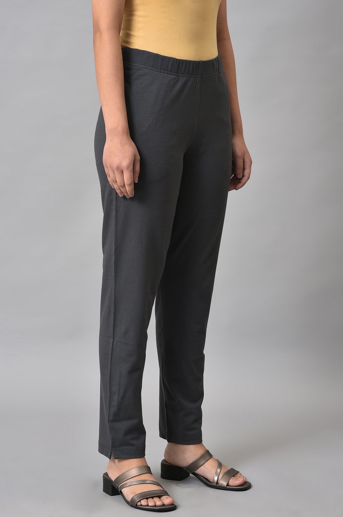 Grey Cotton Jersey Pants