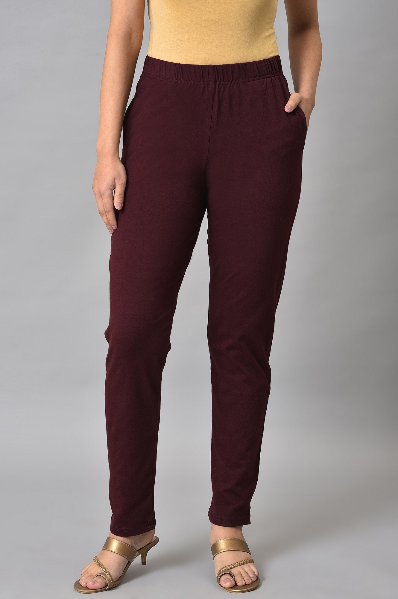 Red Cotton Jersey Pants