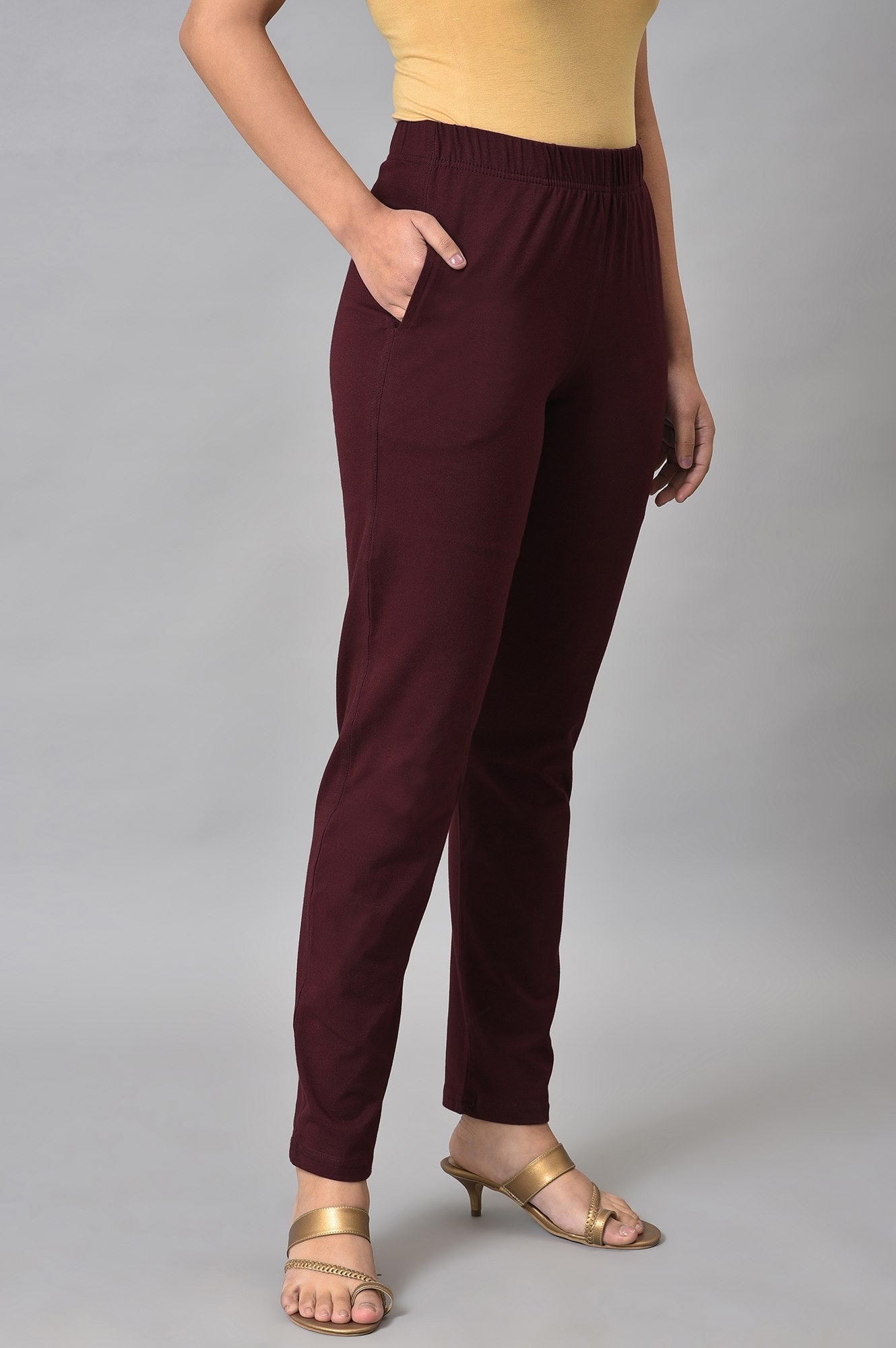 Red Cotton Jersey Pants