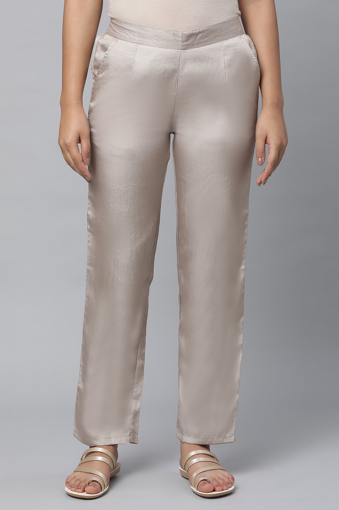 Safari Gold Pants in Korean Satin