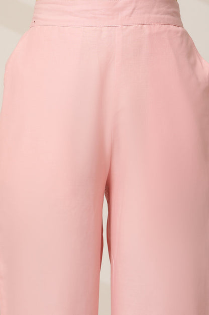 Pink Schiffli Palazzo Pants