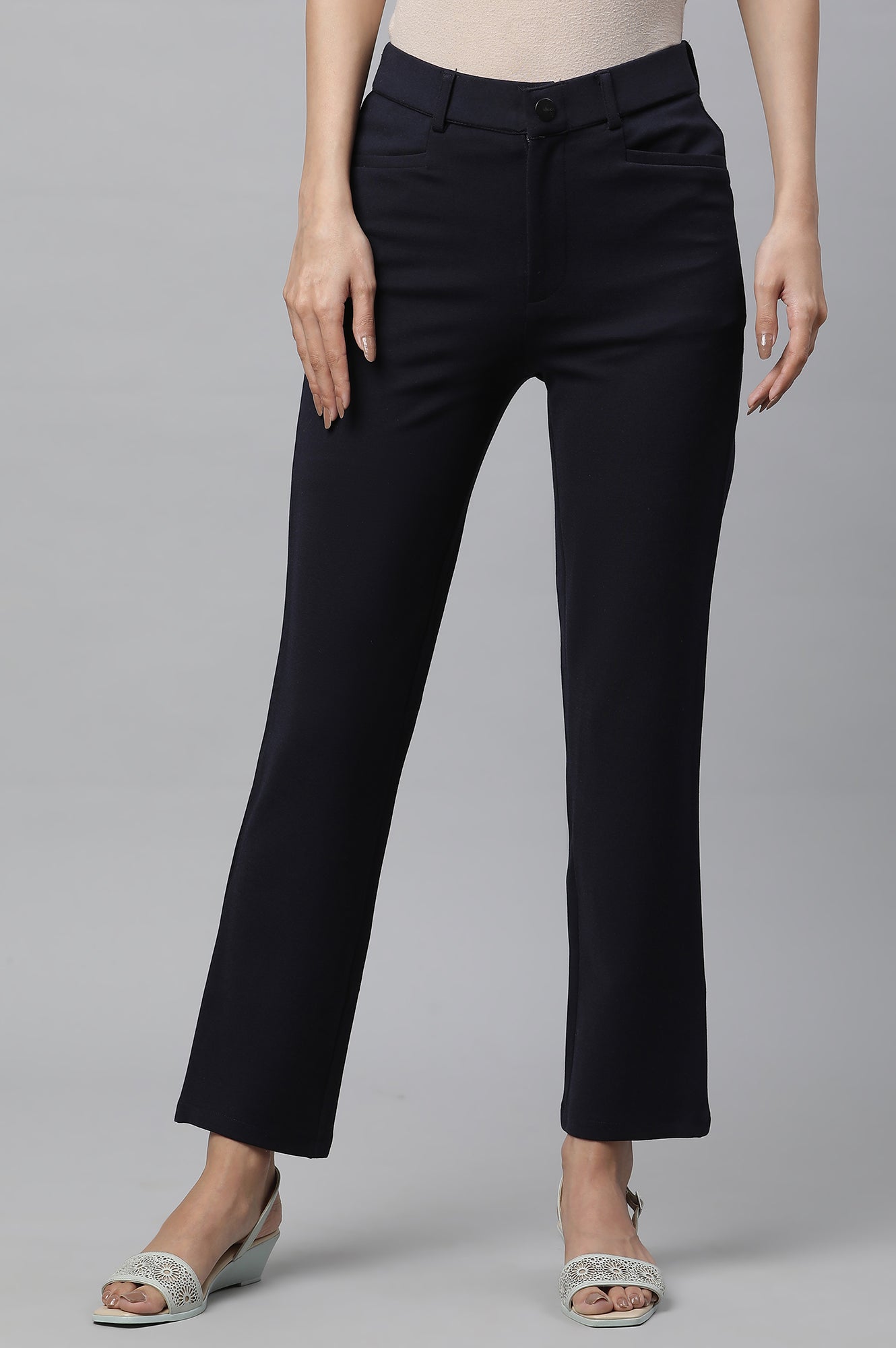 Navy Slim Fit Trouser Pants