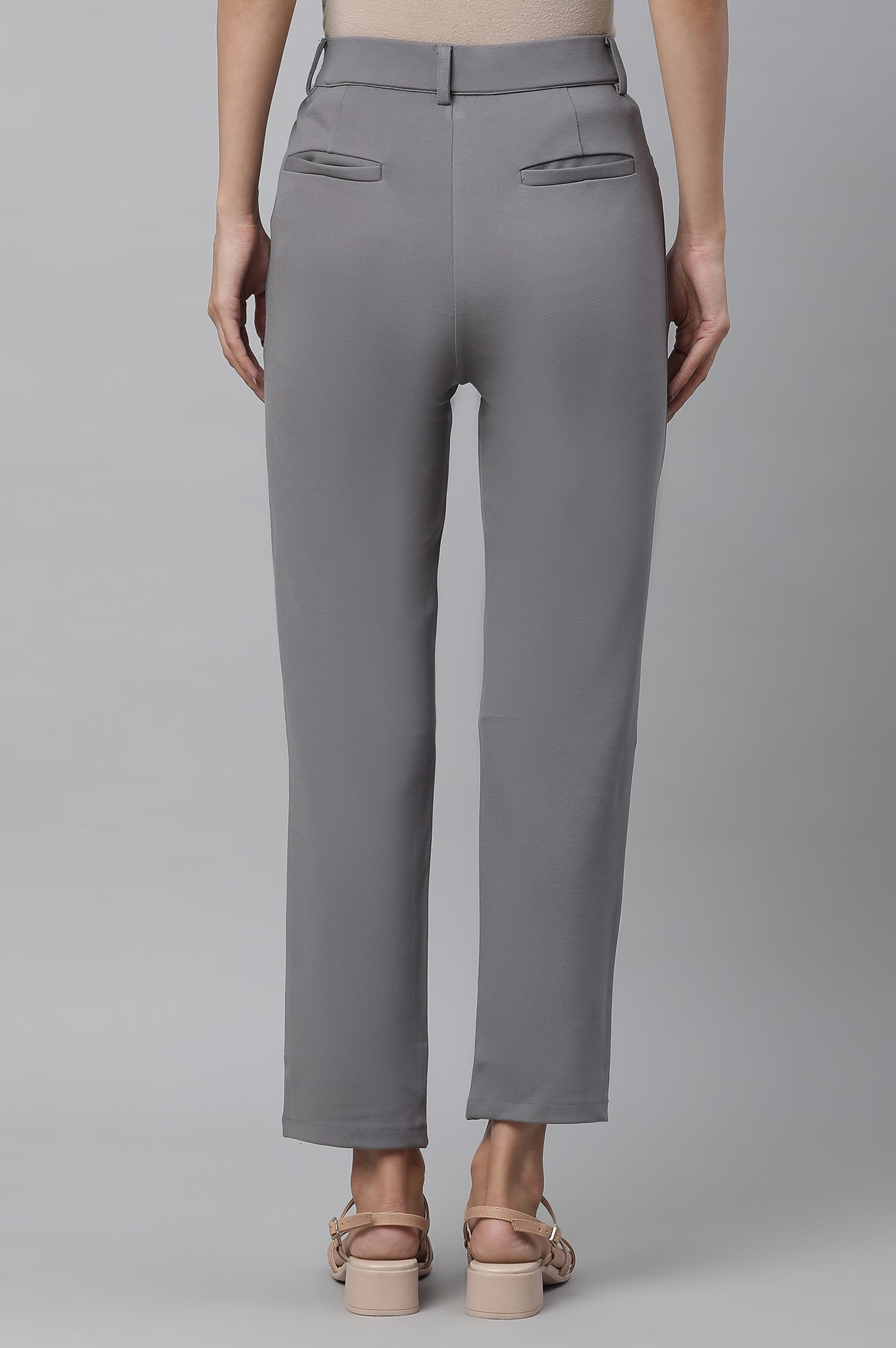 Grey Slim Fit Trouser Pants